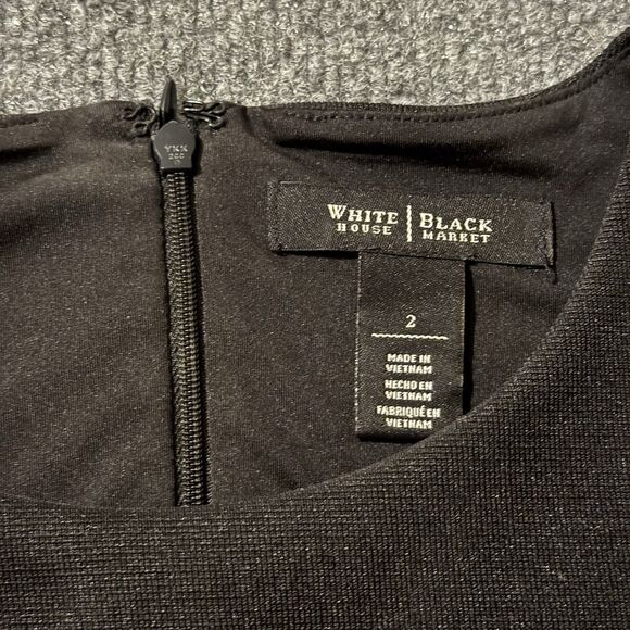 White House Black Market Knit Sleeveless Asymmetrical Drape Zip Top Women's 2 - Picture 5 of 8